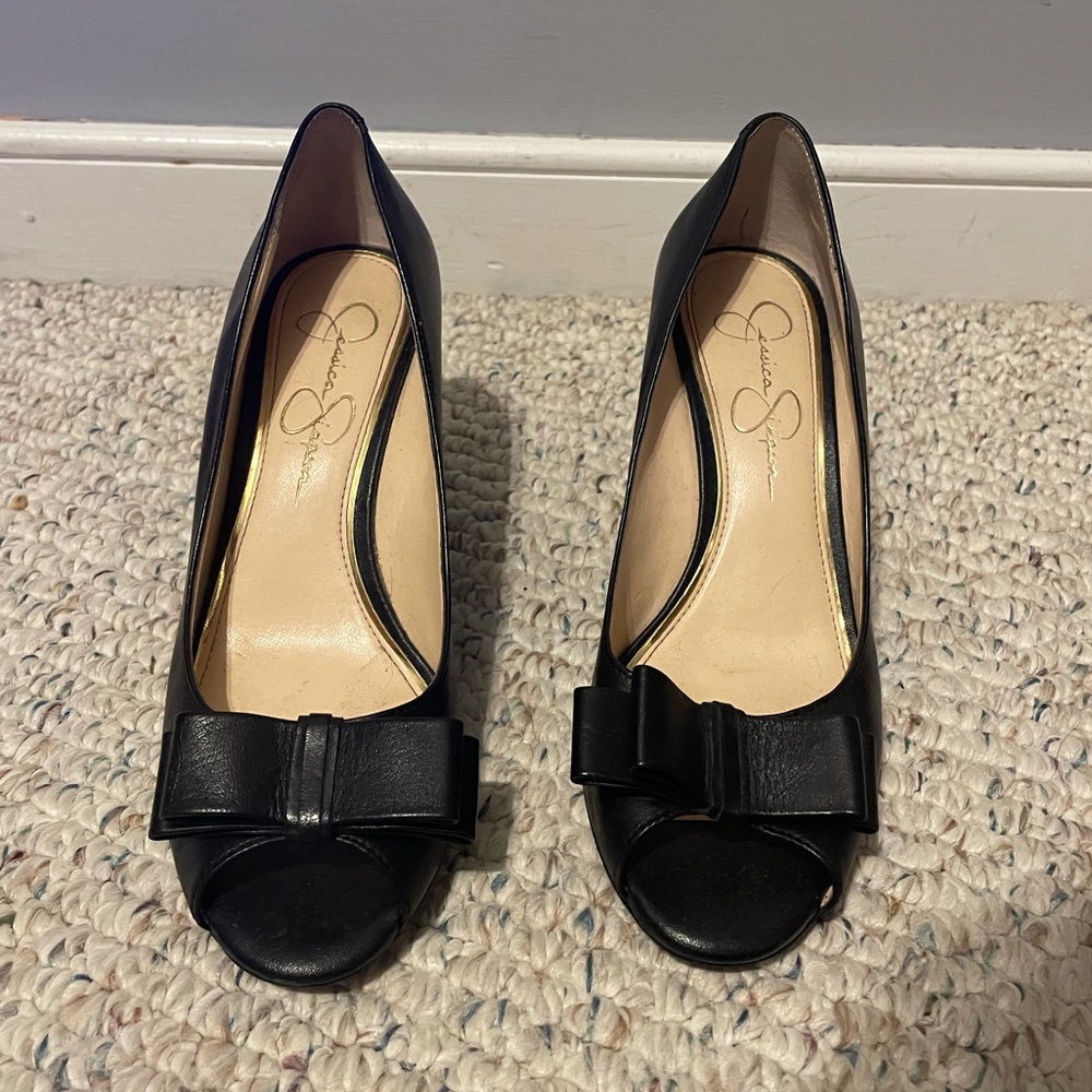 Jessica Simpson peep toe wedges